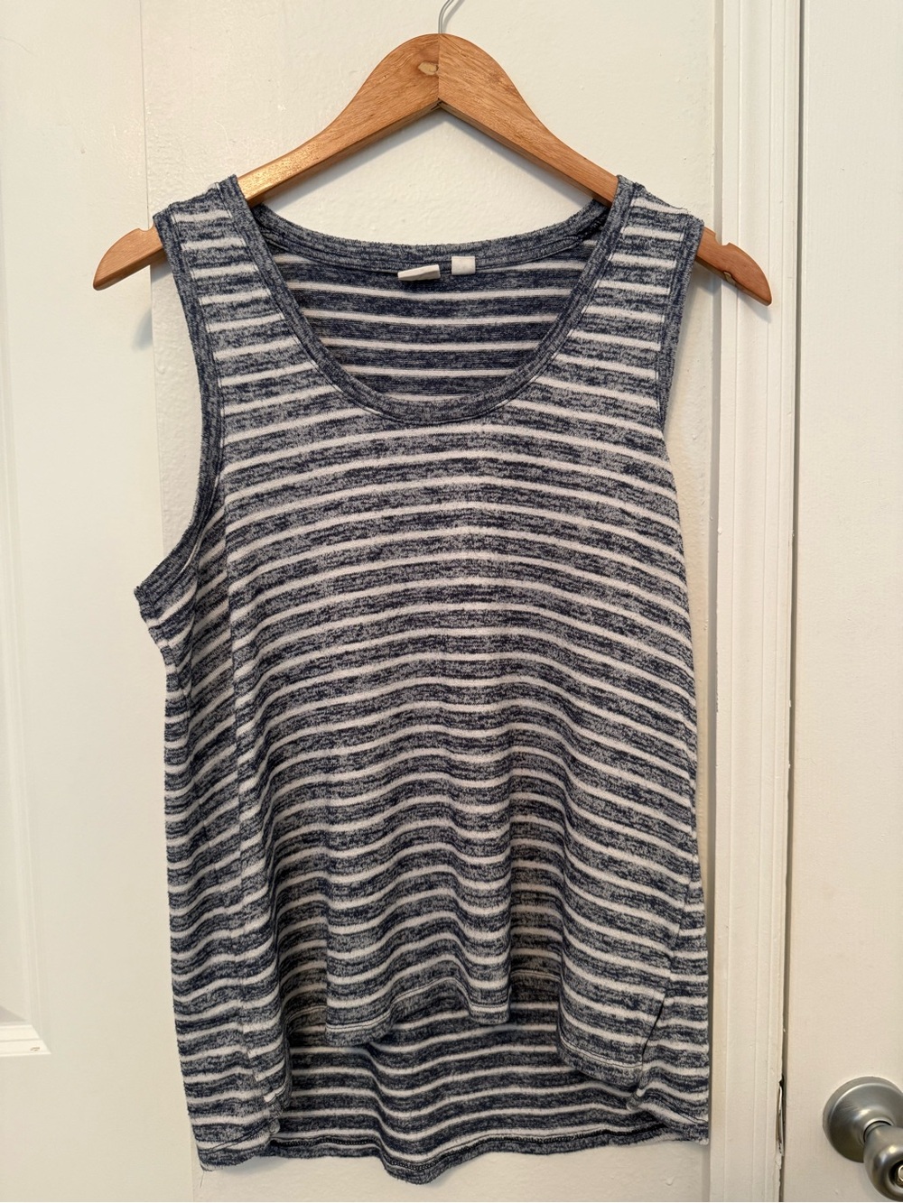 GAP Blue and White Striped Scoop Neck Tank